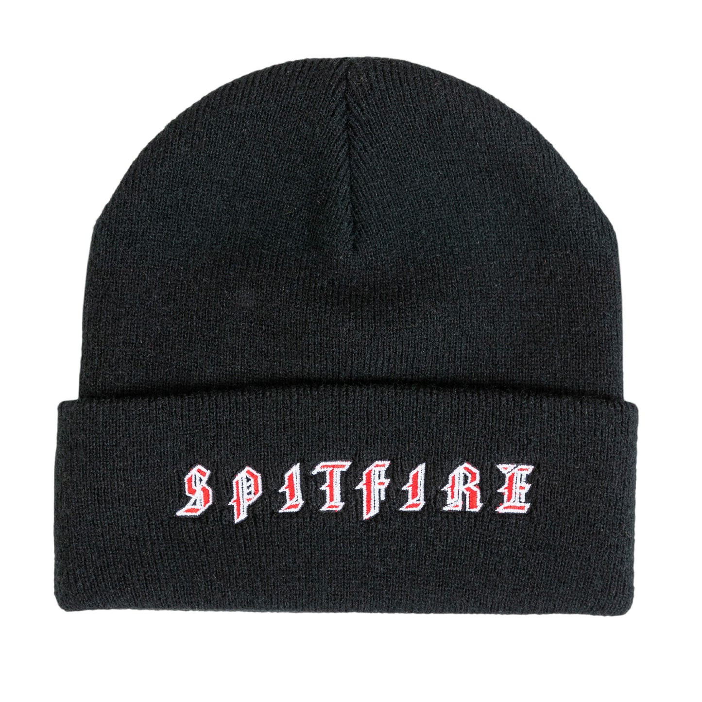 Spitfire Old E Cuff Beanie - Black/Red