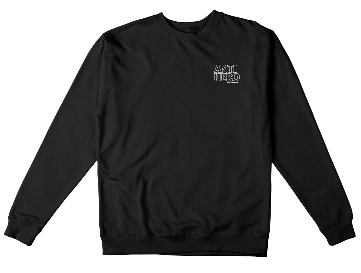 Antihero Lil Black Hero Outline Embroidered Crewneck - Black/White