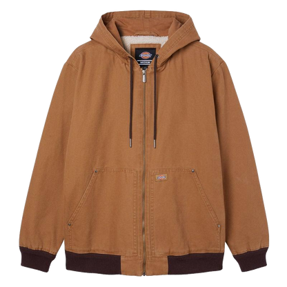 Dickies Hooded Duck Bomber Jacket - Stonewashed Brown