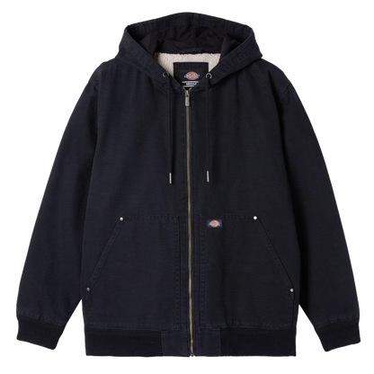 Dickies Hooded Duck Bomber Jacket - Stonewashed Black