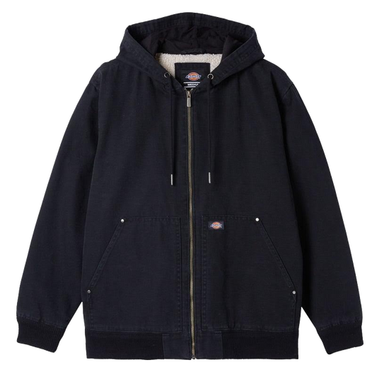 Dickies Hooded Duck Bomber Jacket - Stonewashed Black