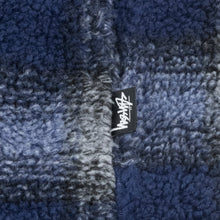 Load image into Gallery viewer, Stussy Shadow Plaid Sherpa Zip Shirt - Navy