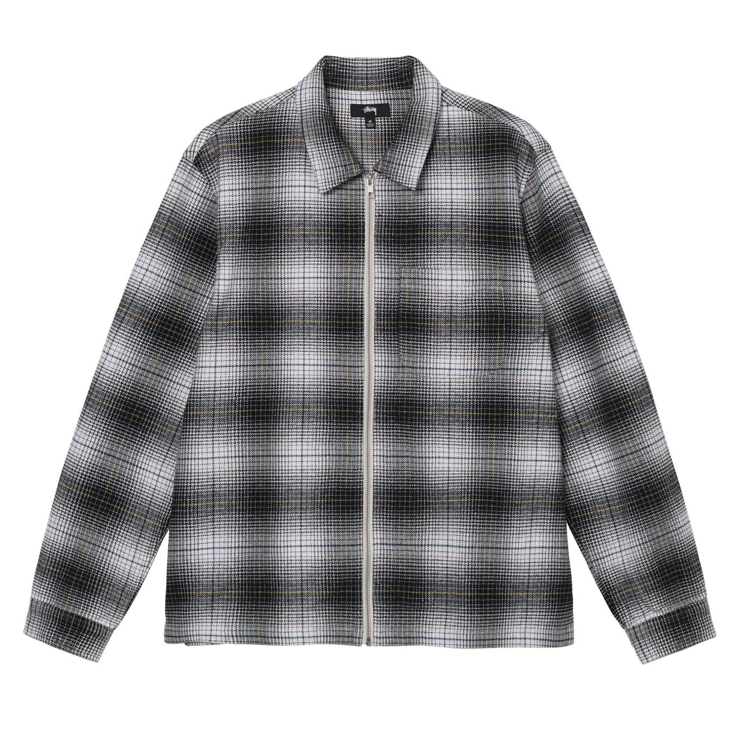 Stussy Paul Shadow Plaid Zip Shirt - Black