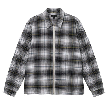 Stussy Paul Shadow Plaid Zip Shirt - Black