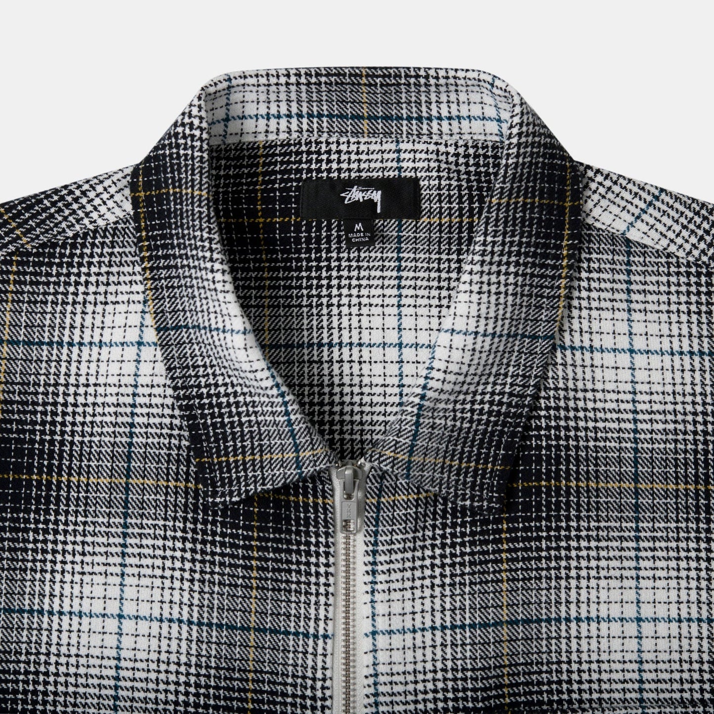 Stussy Paul Shadow Plaid Zip Shirt - Black