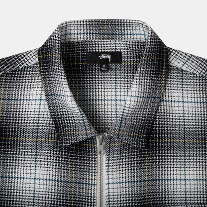 Stussy Paul Shadow Plaid Zip Shirt - Black