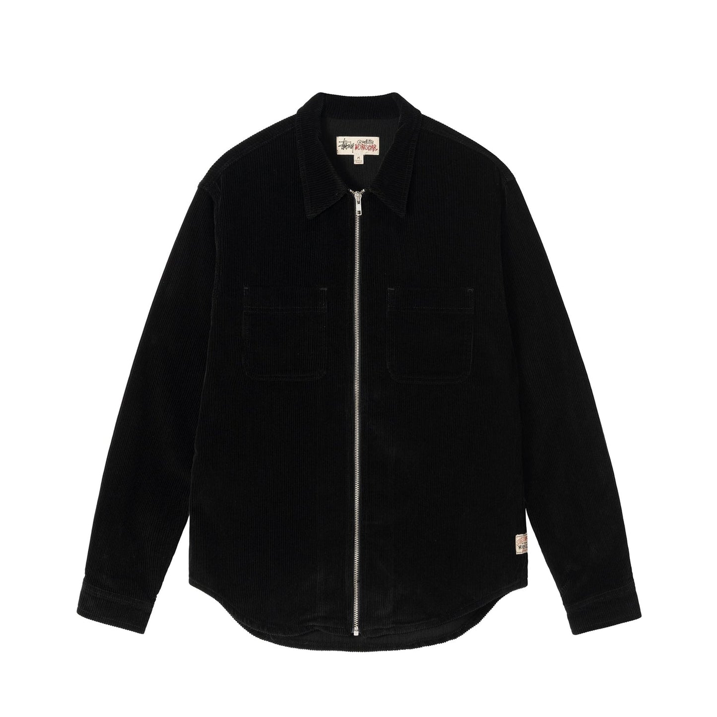 Stussy Wide Wale Cord Zip Shirt - Black