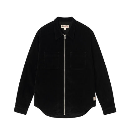 Stussy Wide Wale Cord Zip Shirt - Black