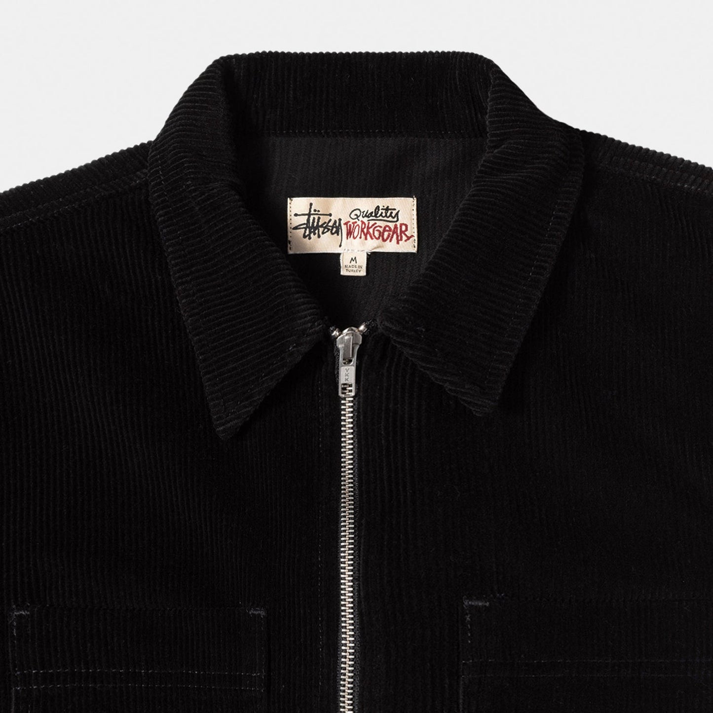 Stussy Wide Wale Cord Zip Shirt - Black