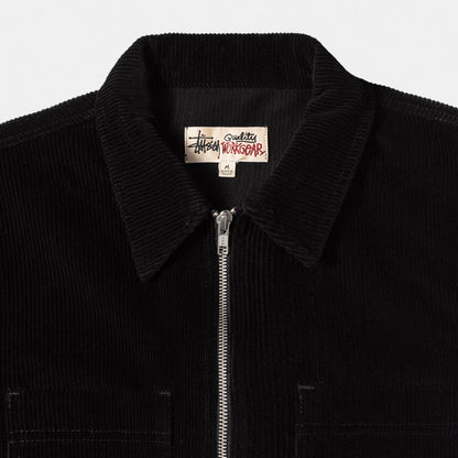 Stussy Wide Wale Cord Zip Shirt - Black