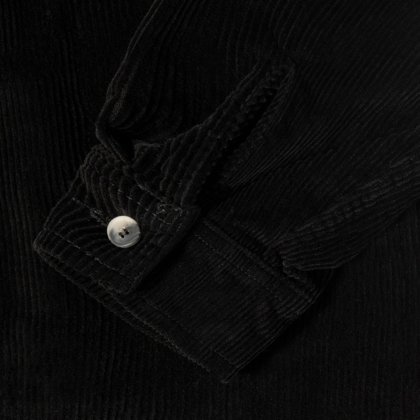 Stussy Wide Wale Cord Zip Shirt - Black
