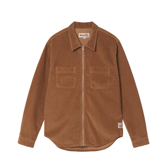 Stussy Wide Wale Cord Zip Shirt - Copper