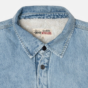 Stussy Sherpa Lined Denim Shirt - Stone Wash