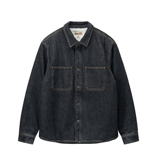 Stussy Sherpa Lined Denim Shirt - Washed Black