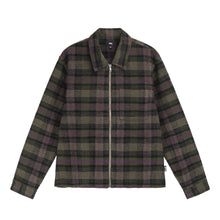 Load image into Gallery viewer, Stussy Reed Wool Plaid Zip Shirt - Green