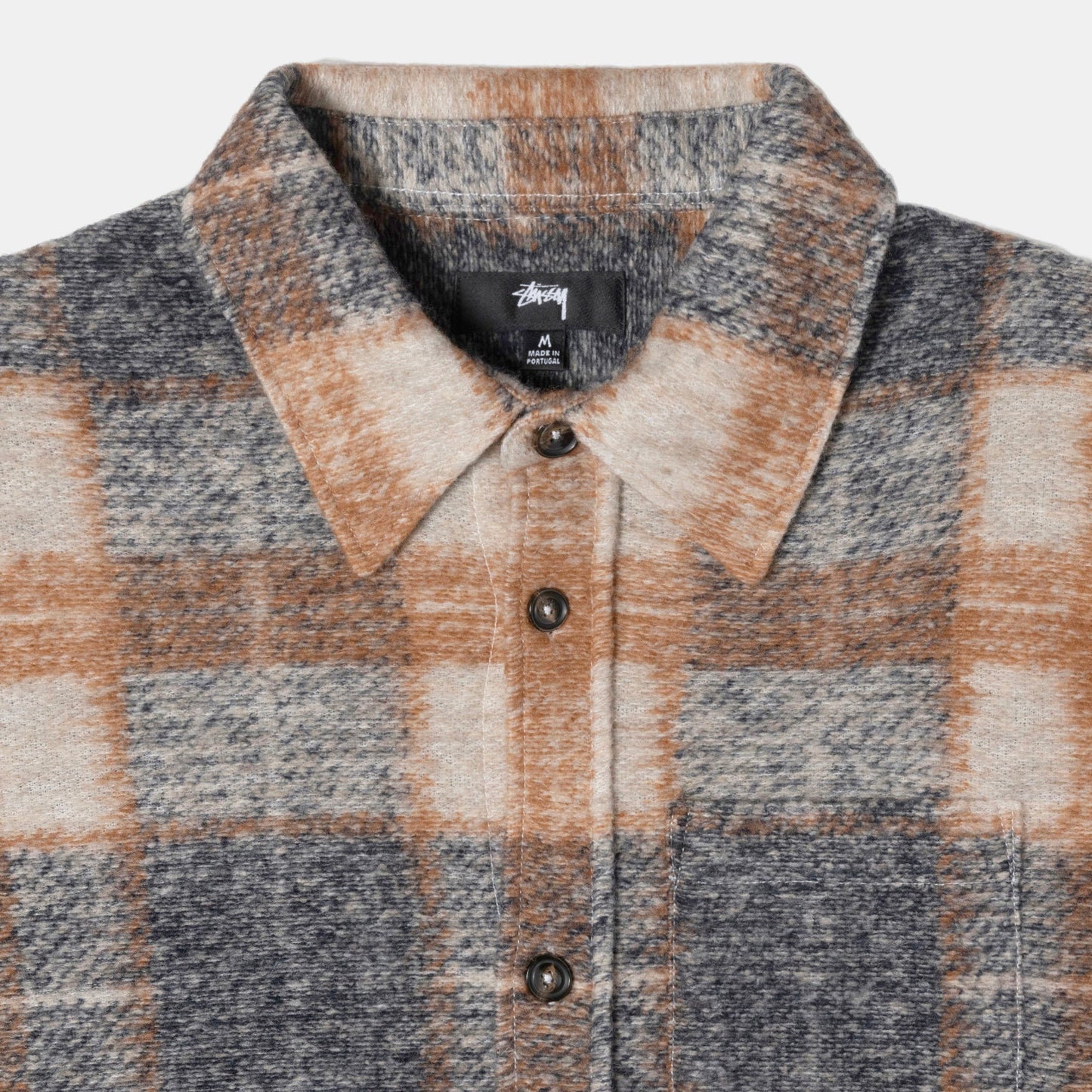 Stussy Plaid Knit Shirt - Navy