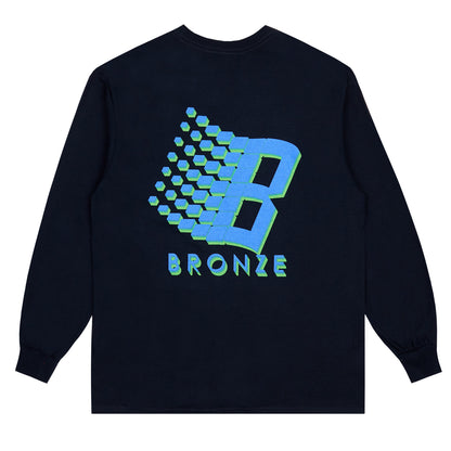 Bronze 56K 3D B Logo Longsleeve - Navy