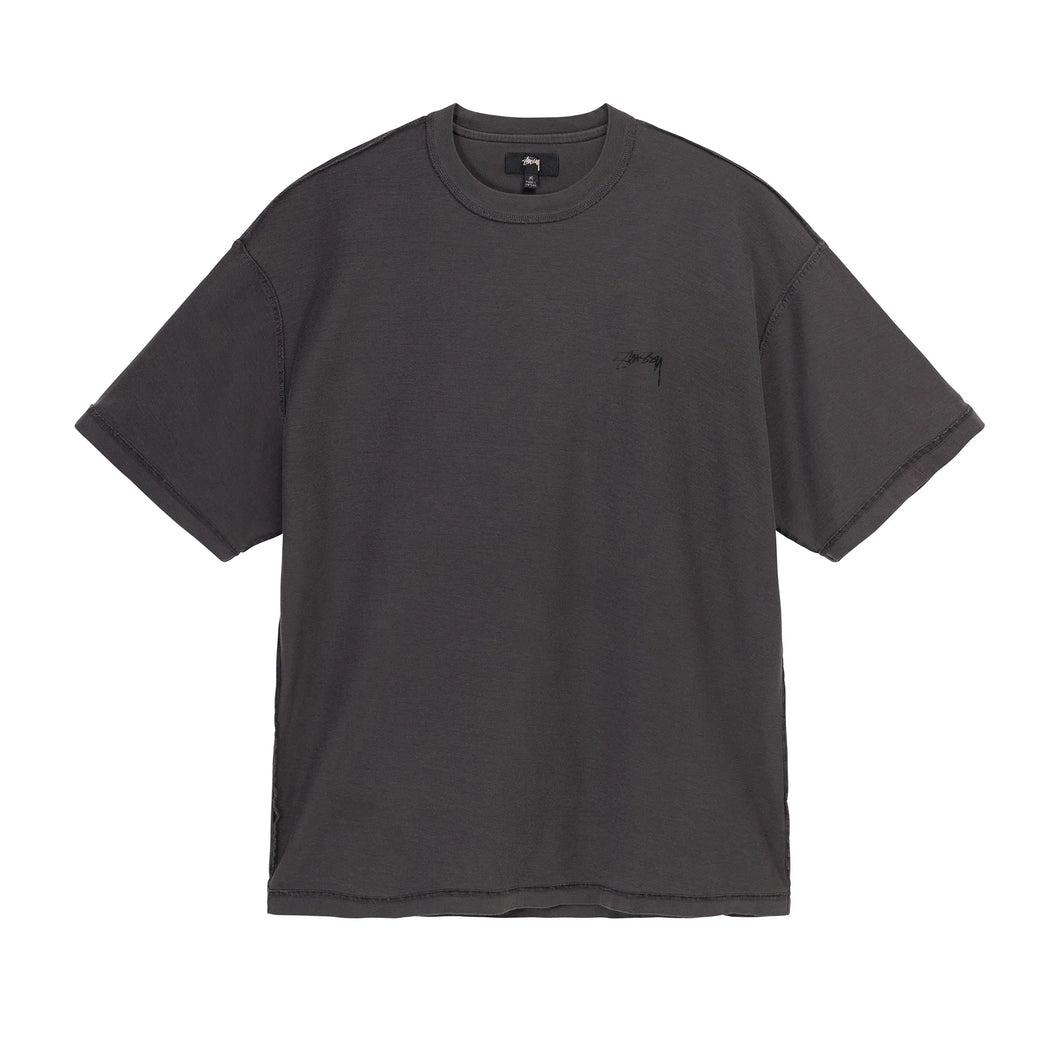 Stussy Pigment Dyed Inside Out Crew Tee - Faded Black