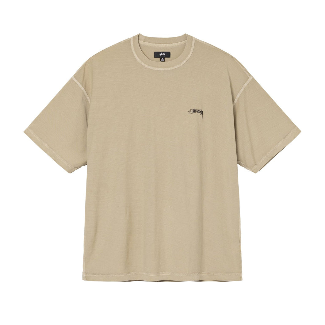 Stussy Pigment Dyed Inside Out Crew Tee - Olive