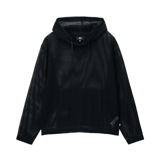 Stussy Cotton Mesh Hoodie - Black