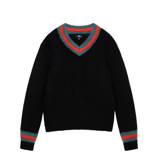 Stussy Mohair Tennis Sweater - Black