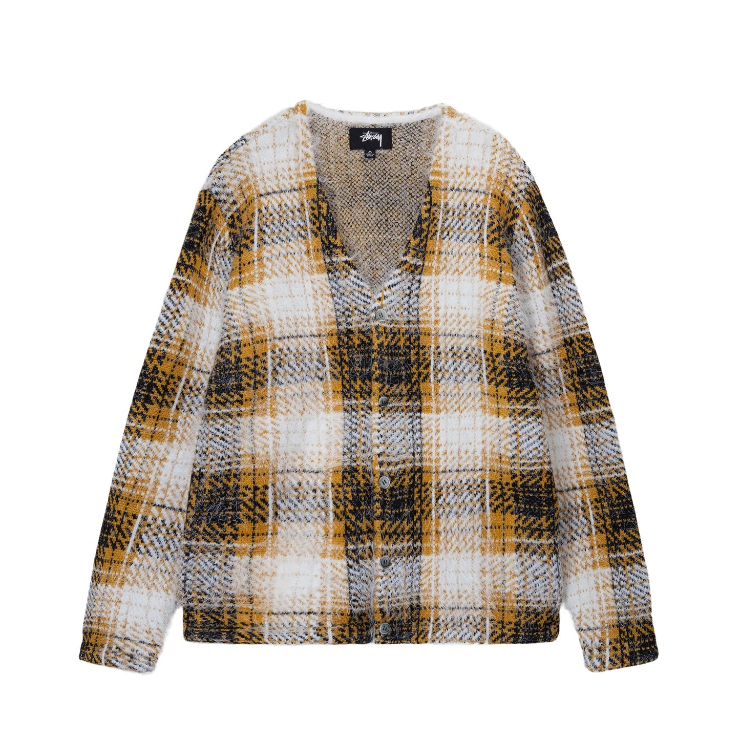 Stussy Hairy Plaid Cardigan - Gold