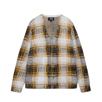Stussy Hairy Plaid Cardigan - Gold