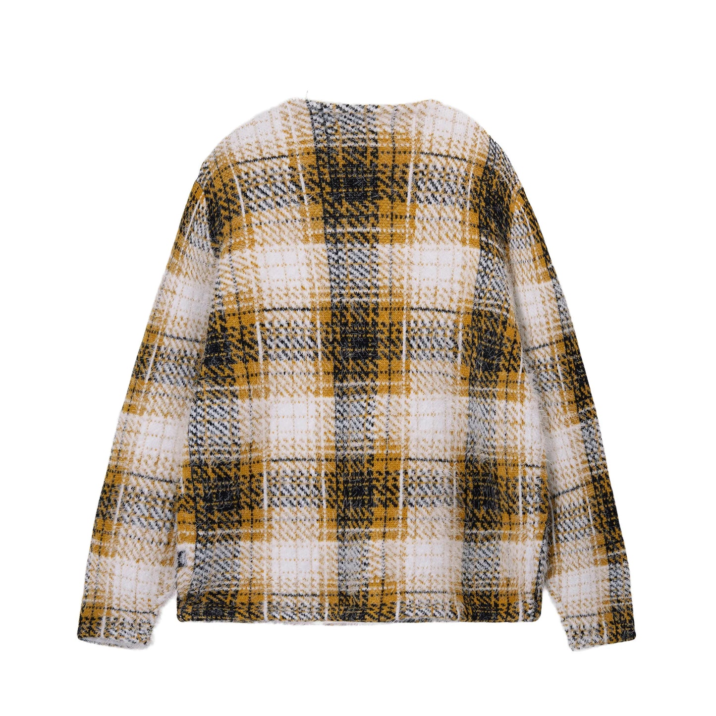 Stussy Hairy Plaid Cardigan - Gold