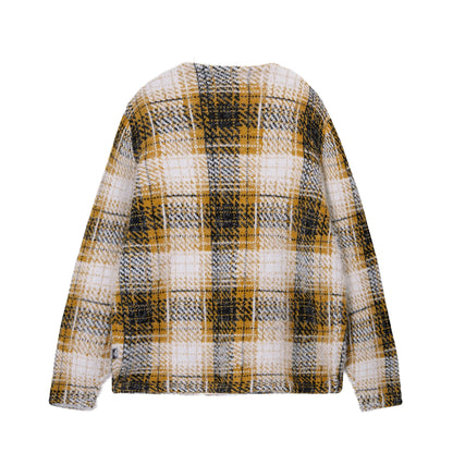 Stussy Hairy Plaid Cardigan - Gold