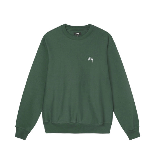 Stussy Stock Logo Crewneck - Forest