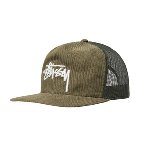 Stussy Corduroy Trucker Hat - Green