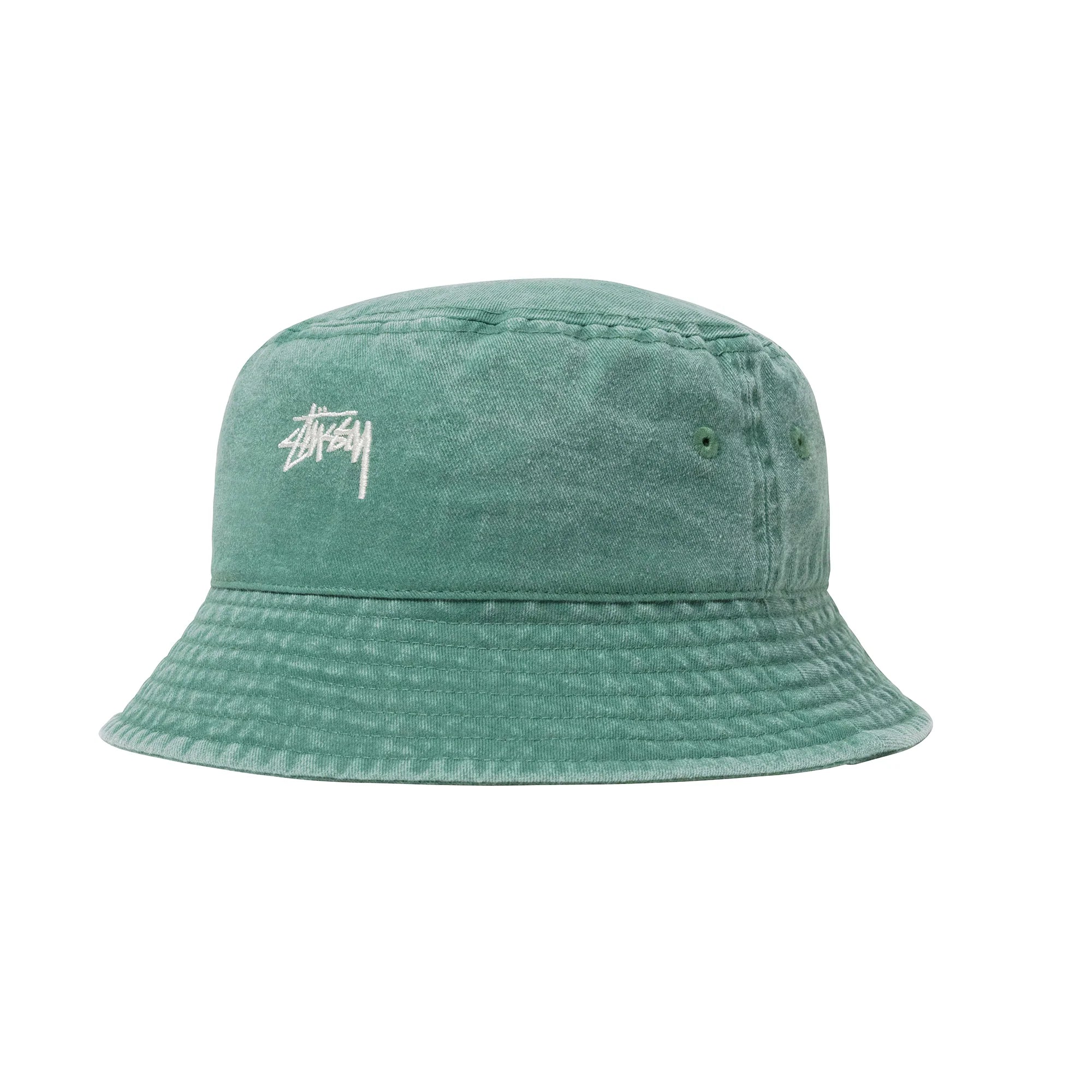 Stussy Washed Stock Bucket Hat Green Ninetimes Skateshop