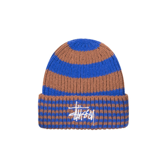 Stussy Striped Big Basic Beanie - Royal
