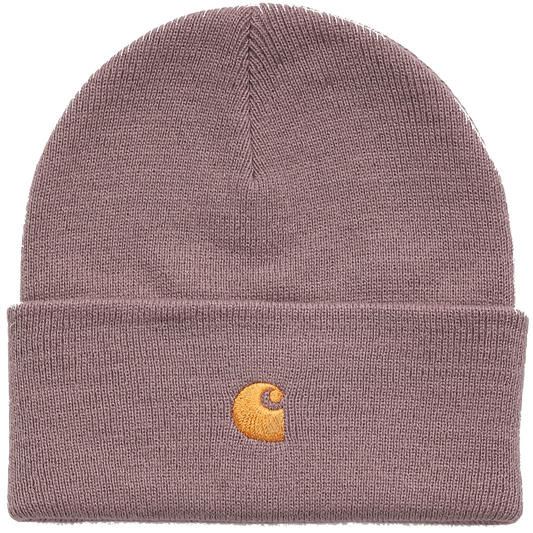 Carhartt WIP Chase Beanie - Misty Thistle/ Gold