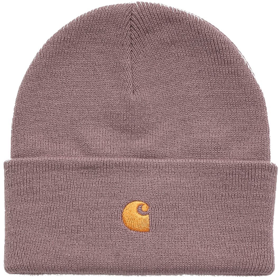 Carhartt WIP Chase Beanie - Misty Thistle/ Gold