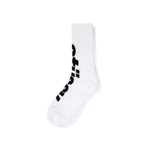 Stussy Big Helvetica Crew Socks - White/Black