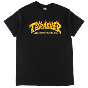 Thrasher Fire Logo Tee - Black