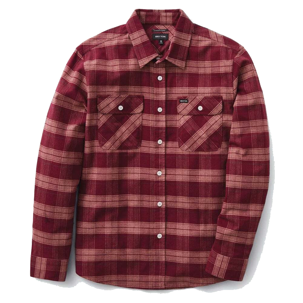 Brixton Bowery Stretch Flannel - Crimson