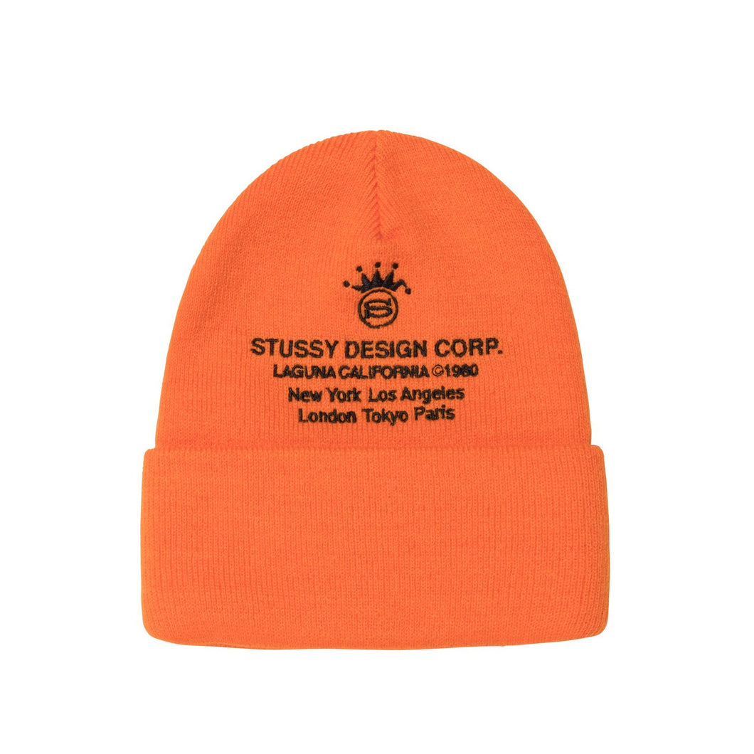 Stussy Design Corp Cuff Beanie - Orange – Ninetimes Skateshop