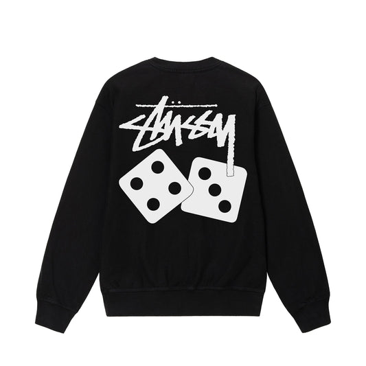 Stussy Dice Pigment Dyed Crew - Black
