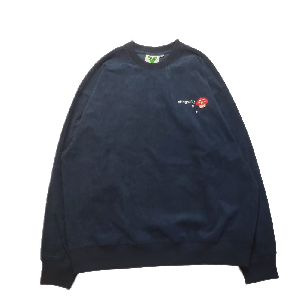 Stingwater Corduroy Melting Logo Crewneck Sweatshirt - Navy