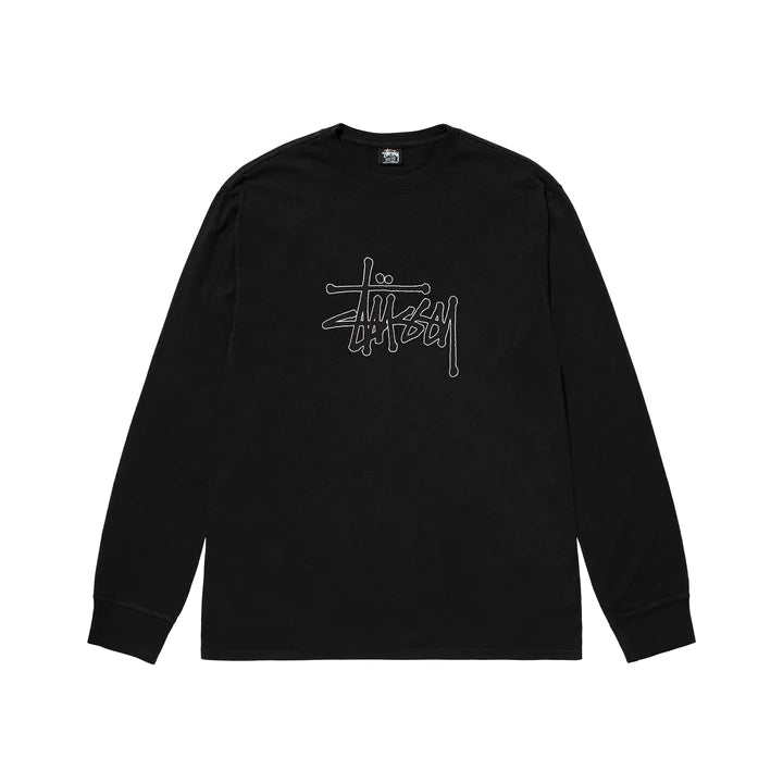 Stussy Outlined Pigment Dyed Longsleeve - Black
