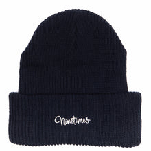 Load image into Gallery viewer, Ninetimes Script Embroidered Beanie - Navy