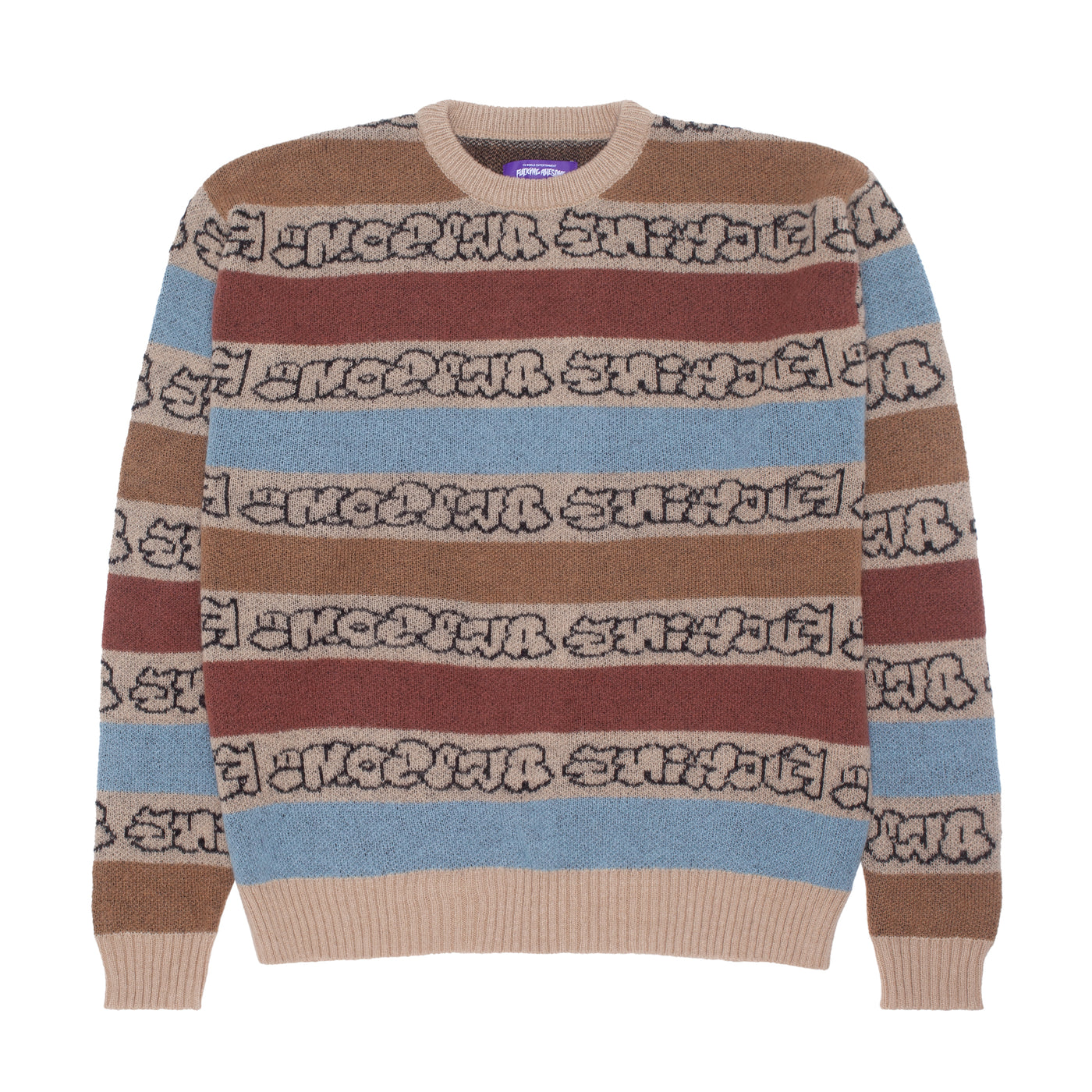 Fucking Awesome Inverted Wanto Brushed Knit Sweater - Tan / Multi