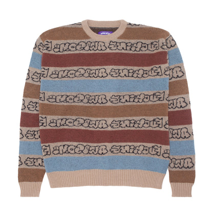 Fucking Awesome Inverted Wanto Brushed Knit Sweater - Tan / Multi
