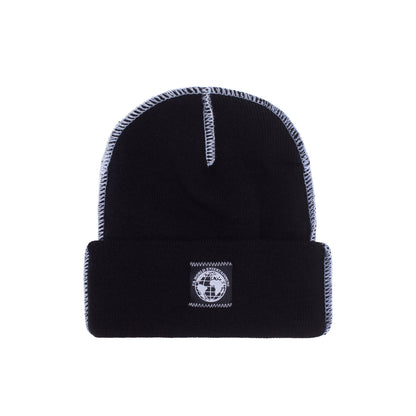 Fucking Awesome World Contrast Stitch Cuff Beanie - Black