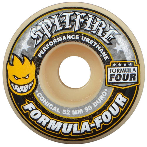 Spitfire Formula Four Conical Wheels - 99D 56mm Yellow Print