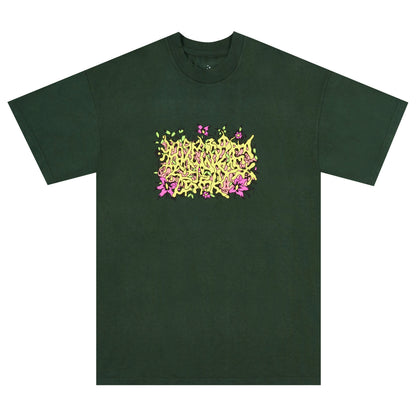 Bronze 56K Floral Burner Tee - Forest Green