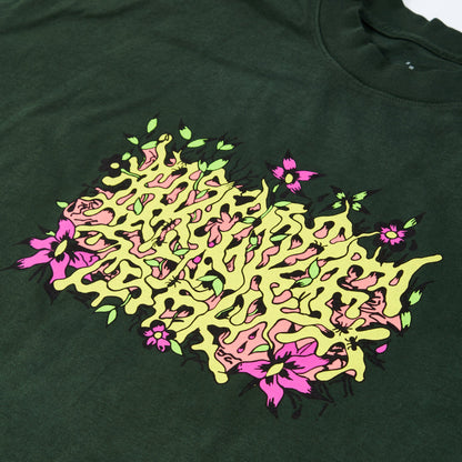 Bronze 56K Floral Burner Tee - Forest Green