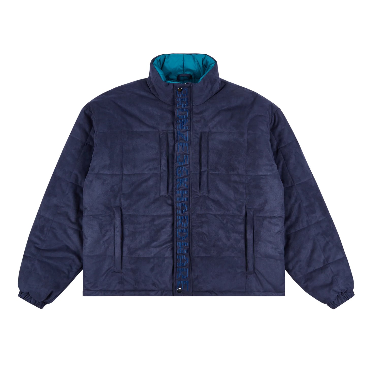 Bronze 56K Faux Suede Puffer Jacket - Navy